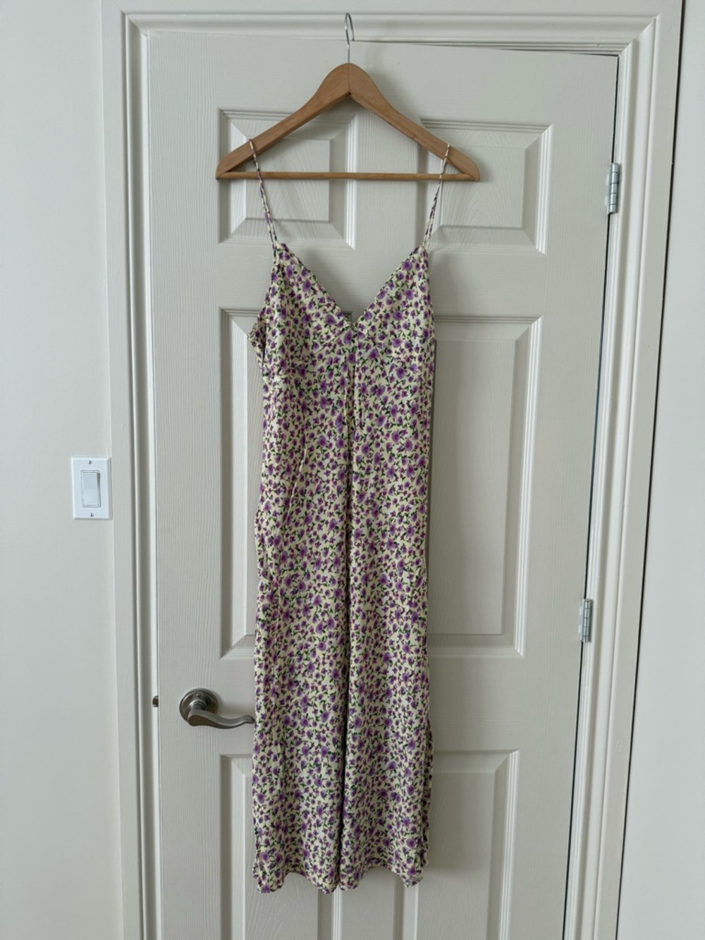 Floral Slip Maxi Dress - Purple/Cream